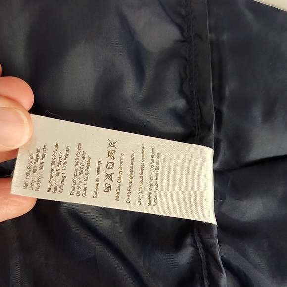 Joules navy puffer full zip vest snap closure pockets puff collar size L - Picture 10 of 12
